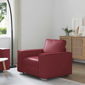 vidaXL Καναπές Πολυθρόνα 59 εκ με μαξιλάρι Μπορντό Δερματίνη