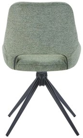 Καρέκλα περιστρεφόμενη Luciano I σε πράσινο ύφασμα-πόδι μεταλλικό μαύρο 52.5x54x85εκ 52.5x54x85 εκ.