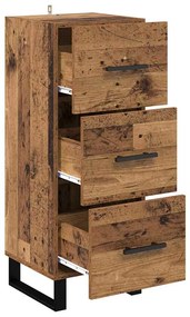 vidaXL Πλαϊνό γραφείο με συρτάρι Παλιό Ξύλο 34,5 x 34 x 90 εκ.