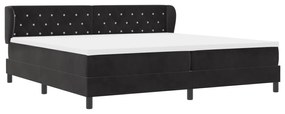 vidaXL κρεβάτι Box Spring με στρώμα  Μαύρο 200x200 εκ. Βελούδο