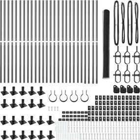 vidaXL Στύλος Περιφράξεων Γκρι 50 x 1,6 μ (13 mm πλέγμα)