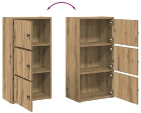 Βιβλιοθήκη Αρτισιανή Δρυς 40x24x77 εκ. Επεξ. Ξύλο - Καφέ