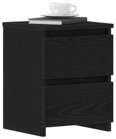 vidaXL Κομοδίνα με Συρτάρια 2 τεμ Μαύρη Δρυς 30x30x40 εκ