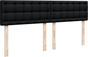 vidaXL Κρεβάτι Boxspring με Στρώμα Μαύρο 180x200 εκ. Υφασμάτινο