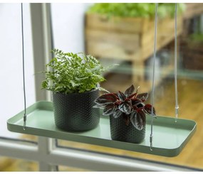 Esschert Design Δίσκος Φυτών Κρεμαστός Ορθογώνιος Πράσινος S