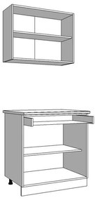 Σύνθεση Κουζίνα Dalila 80 Γκρί Δρύς - Γκρί  80x51,5x206,5 εκ. 80x51.5x206.5 εκ.
