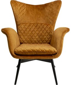 Armchair Tudor Velvet Gold Brown - Χρυσό