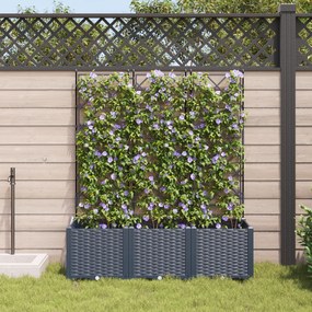 vidaXL Γλάστρα Κήπου με Πλέγμα 3 τμχ Γκρι 120x40x143 εκ