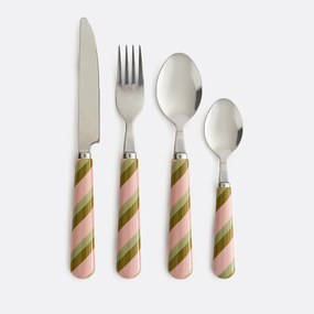 Σετ μαχαιροπίρουνα 16 τεμαχίων με ριγέ λαβές, ABBY