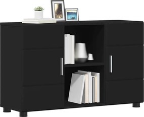 vidaXL Πλαϊνό γραφείο με ράφι FLORIN Μαύρο 88,5 x 30,5 x 55,5 εκ