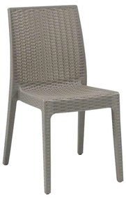 DAFNE Καρέκλα Κήπου - Βεράντας Στοιβαζόμενη, PP Rattan Look, UV Protection, Μπεζ Tortora 46x55x85cm