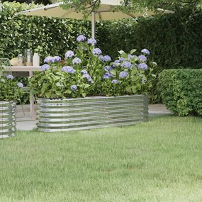 vidaXL Ζαρντινιέρα Ασημί 152x40x36 εκ. Γαλβανισμένος χάλυβας