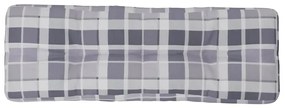 vidaXL Μαξιλάρι Παλέτας Γκρι Καρό 120 x 40 x 12 εκ. Υφασμάτινο