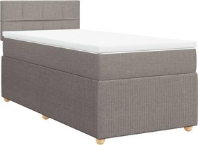 vidaXL Κρεβάτι Boxspring με Στρώμα Taupe 90x200 εκ. Υφασμάτινο