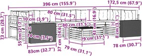 vidaXL Σειρά Καναπέ Εξωτερικού 8 pcs Φυσικό και Ανθρακί