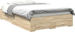 vidaXL Σκελετός Κρεβατιού Καφέ 140 x 200 cm Επεξεργασμένο Ξύλο