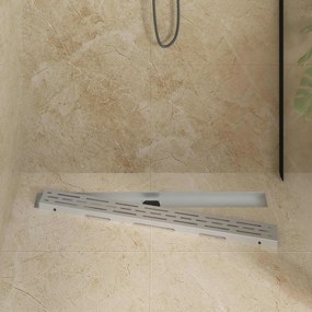 vidaXL Αποχέτευση Ντους με Γυάλινη Κάλυψη και 360° Σιφώνι Ασημί 90 cm