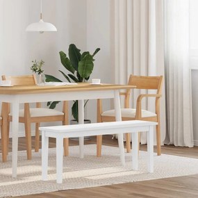 vidaXL Πάγκος 110 cm Λευκό μασίφ ξύλο καουτσούκ