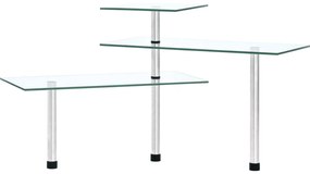 vidaXL Ράφι Κουζίνας Γωνιακό Τριώροφο από Ψημένο Γυαλί