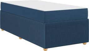 vidaXL Σκελετός Κρεβατιού με στρώμα Μπλε 90 x 190 cm ύφασμα