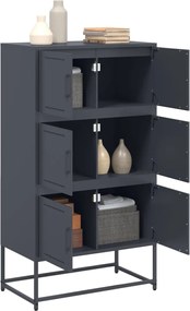 vidaXL Ντουλάπι Ανθρακί 68,5x38,5x123,5 εκ. από Ατσάλι