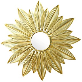 Καθρέπτης Leaf pakoworld χρυσό 94x6x94εκ - Μελαμίνη - 233-000003