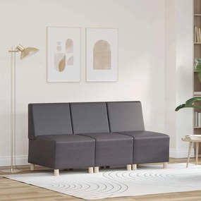 vidaXL Μοναδικός Καναπές χωρίς Χερούλια 3 pcs Γκρι 55 x 74 x 82 εκ.