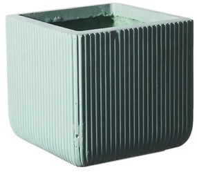 Supergreens Γλάστρα Πήλινη Τετράγωνη ''Stripe'' Μέντα XL 44x44x38 εκ.