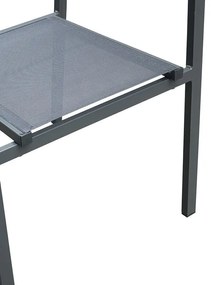 Tραπεζαρία Nares-Moly σετ 5τεμ ανθρακί αλουμίνιο και φυσικό plywood 140x80x72.5εκ 140x80x72.5 εκ.