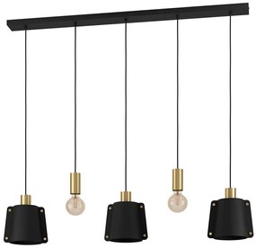 Φωτιστικό Οροφής Majagua 390115 121,5x16x150cm 5xE27 40W Black-Brass Eglo Metal