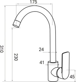 Acquanet Next 8005 Black Matt - Μπαταρία Κουζίνας
