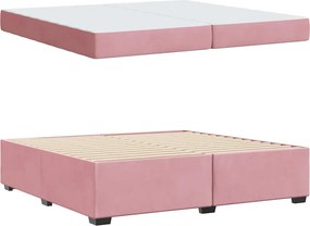 vidaXL Σκελετός Κρεβατιού με στρώμα Ροζ 200 x 200 cm ύφασμα