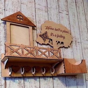 Intra απο ξύλο plywood 3mm-4mm πάχος - Ξύλινη θήκη για κλειδί τοίχου Δίασταση 30x30 cm Intraeaxys-lop3qrx1