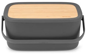 Brabantia 1003255 Cradle-to-Cradle Ψωμιέρα με Καπάκι από Bamboo Dark Grey