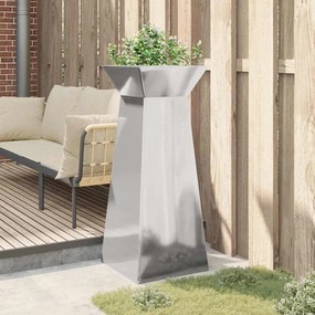 vidaXL Γλάστρα Πυλώνας Ασημί 40 x 40 x 100 cm Ατσάλι
