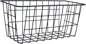 Μεταλλικό Καλάθι Αποθήκευσης 29x12x13cm Άσπρο ή Μαύρο - Μαύρο