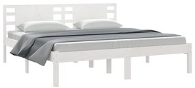 vidaXL Σκελετός Κρεβ. Χωρίς Στρώμα Λευκό 200x200 εκ Μασίφ Πεύκο