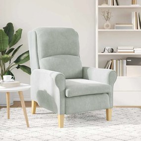 vidaXL Πολυθρόνα Ανοιχτό γκρι 76 x 94 x 102 εκ Βελούδο