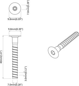 vidaXL Κεφαλή βίδας 2 pcs Ασημί M7 x 40 χλστ Ατσάλι
