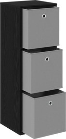 vidaXL Πλαϊνό γραφείο με συρτάρι Μαύρη Οξυά 35 x 32 x 99,5 εκ