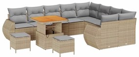 vidaXL Σετ Καναπέ Κήπου 12 pcs Μπεζ συνθετικό ρατάν
