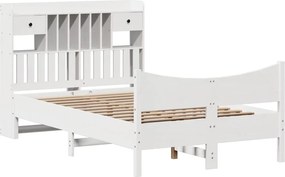 vidaXL Σκελετός Κρεβ. Χωρίς Στρώμα Λευκό 135x190 εκ Μασίφ Πεύκο