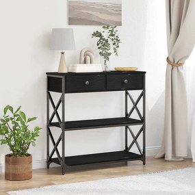 vidaXL Κονσόλα Τραπέζι Μαύρη δρυς 75 x 28 x 75 εκ