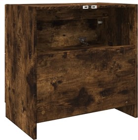 vidaXL Ντουλάπι Νιπτήρα Καπνιστή Δρυς 59x37x59 εκ. Επεξεργασμένο Ξύλο
