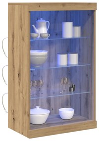 vidaXL Μπουφόνι με LED Φωτισμό Καρυδιά 60,5x37x100 εκ.