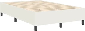 vidaXL Κρεβάτι πλατφόρμα Κρεμ 120 x 190 cm Υφασμάτινο Κορντουρά