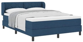 vidaXL Κρεβάτι box spring με στρώμα με στρώμα Μπλε 140 x 200 cm ύφασμα