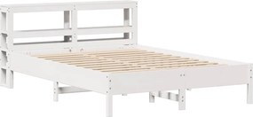 vidaXL Σκελετός Κρεβ. Χωρίς Στρώμα Λευκό 140x190 εκ Μασίφ Πεύκο