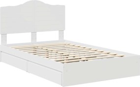 vidaXL Κρεβάτι Αποθήκης Λευκό 120 x 200 cm Επεξεργασμένο ξύλο