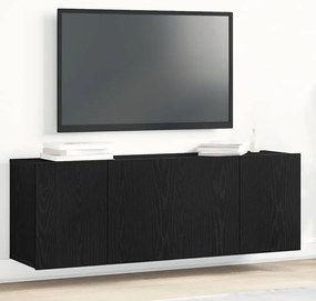 Ντουλάπια Τηλεόρασης 2 τεμ. Μαύρο Δρυς 120x30x41 εκ. από Τεχνητό Ξύλο